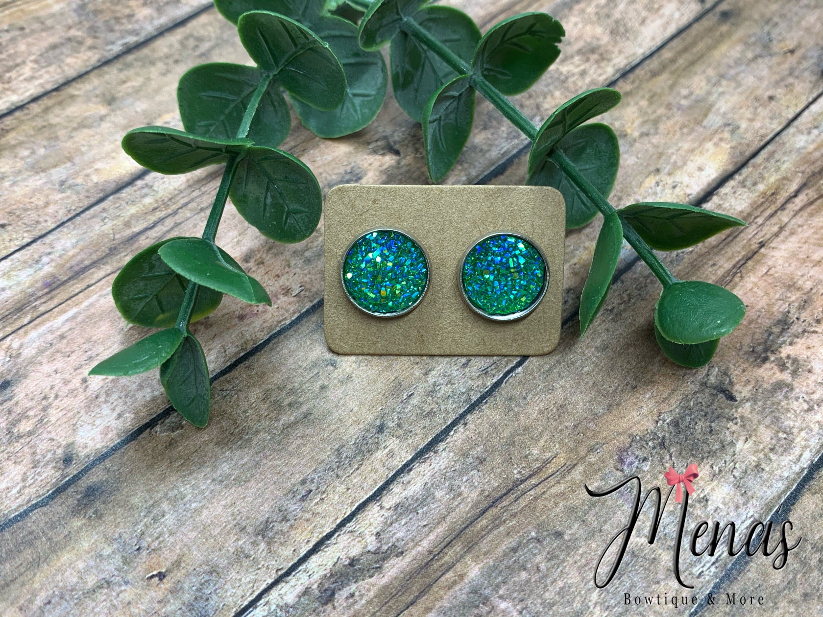 Mermaid Sparkle Druzzy Earring Studs