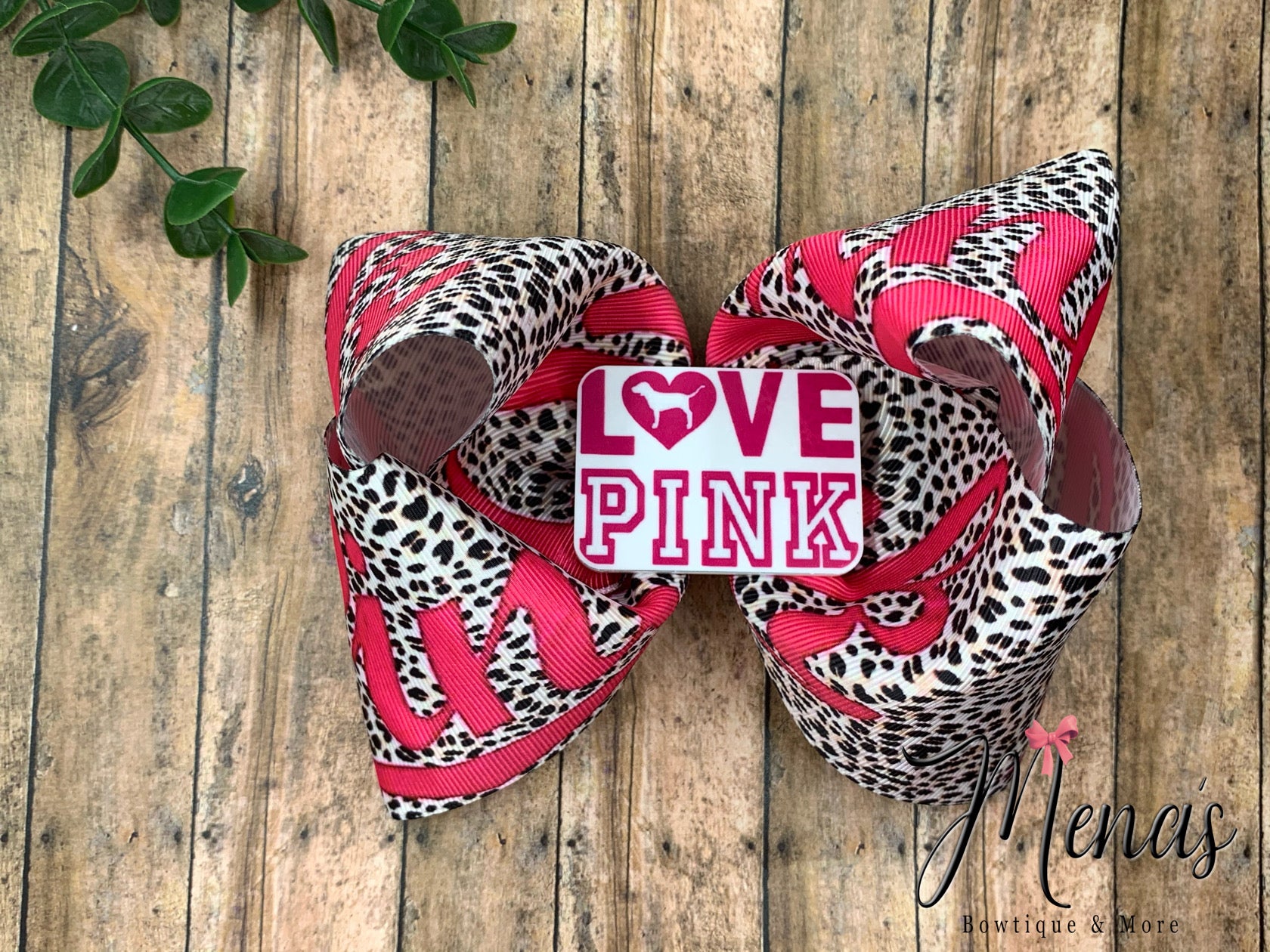 LOVE Pink Cheetah Boutique Bow