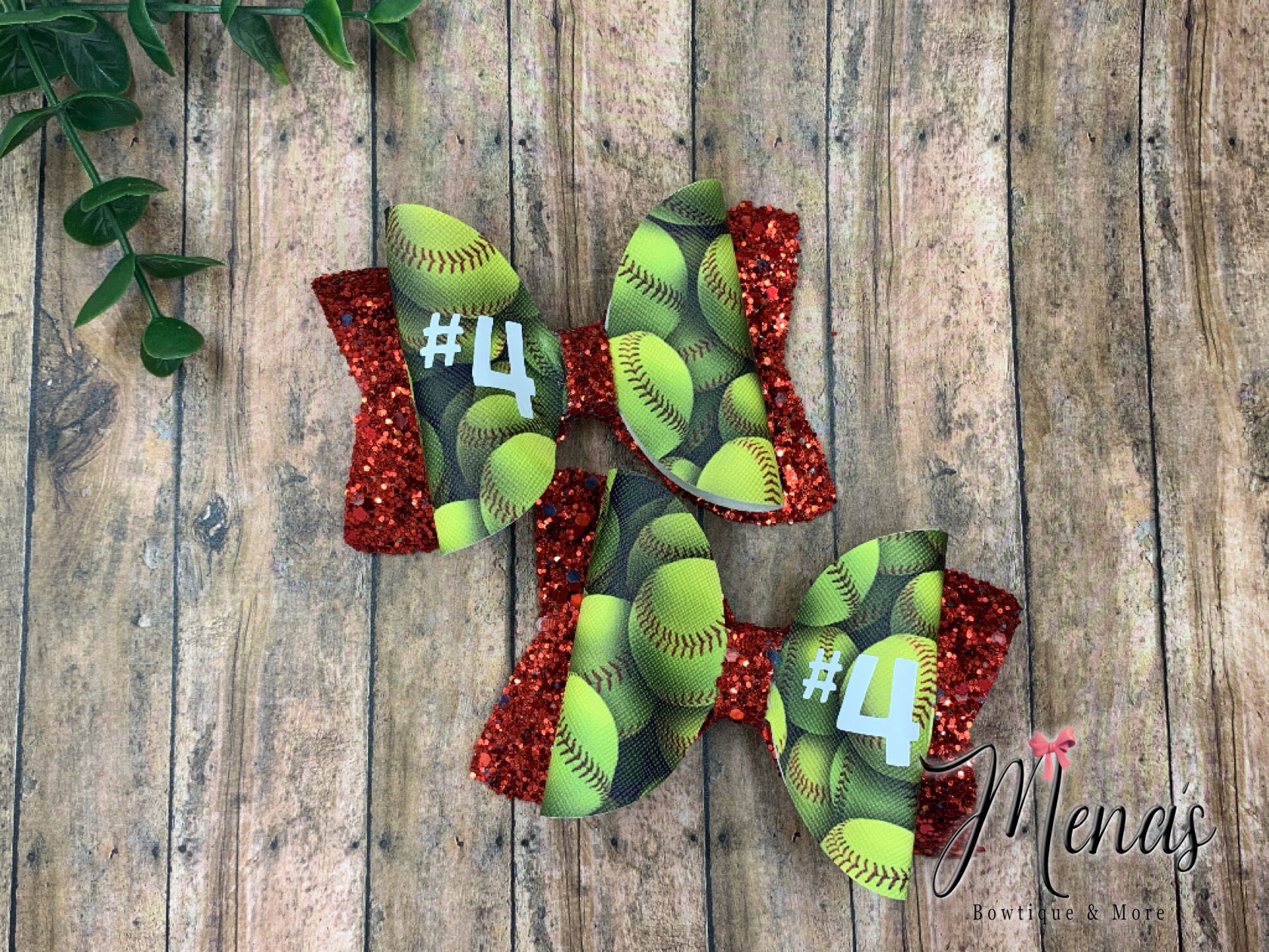 Softball Faux Leather Piggies Set (Custom)