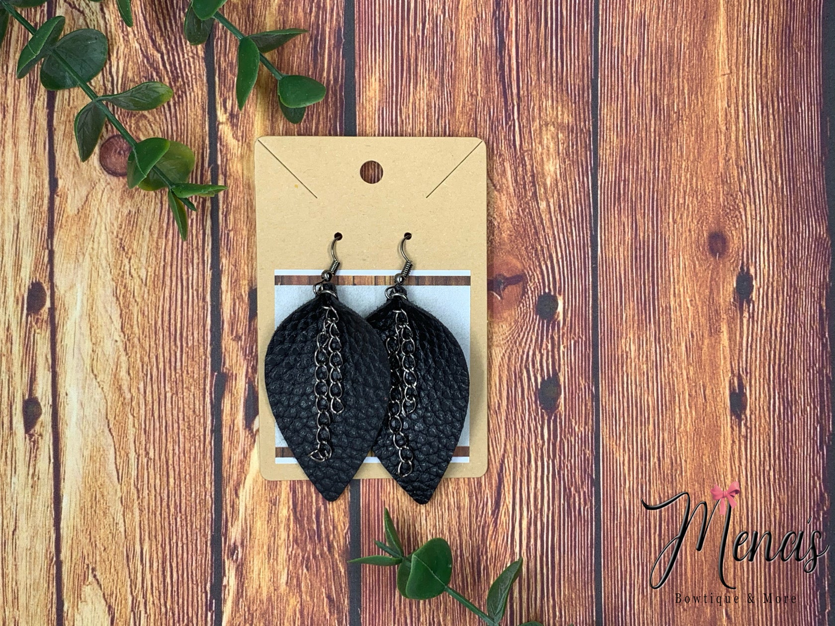 Black Chain Teardrop Earrings