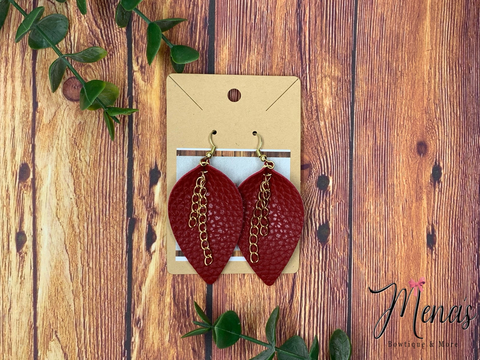 Red Chain Teardrop Earrings