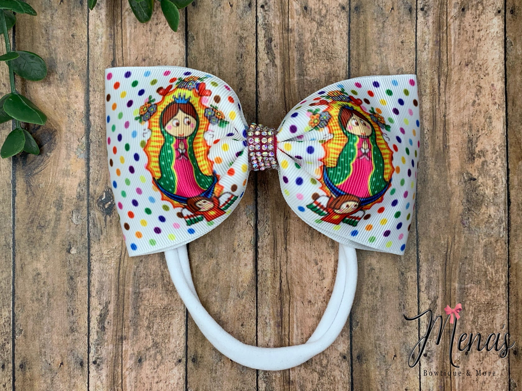 Virgencita Polka Dot Nylon Headband