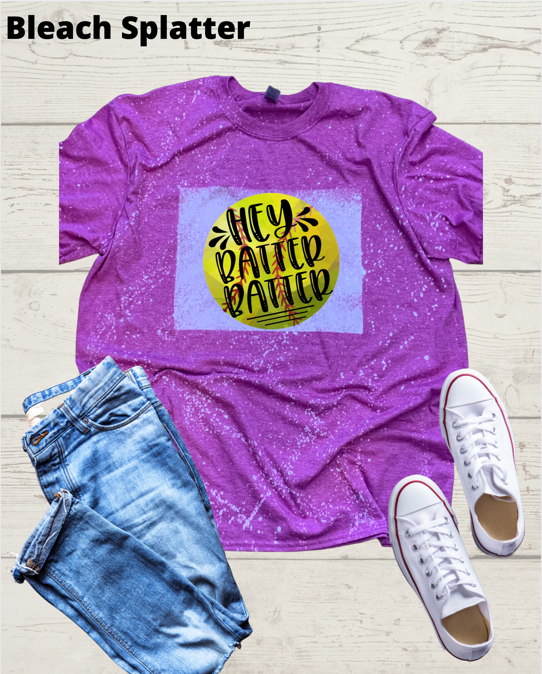 Adult Bleached Splatter Short Sleeve Shirts- Sports Shirts