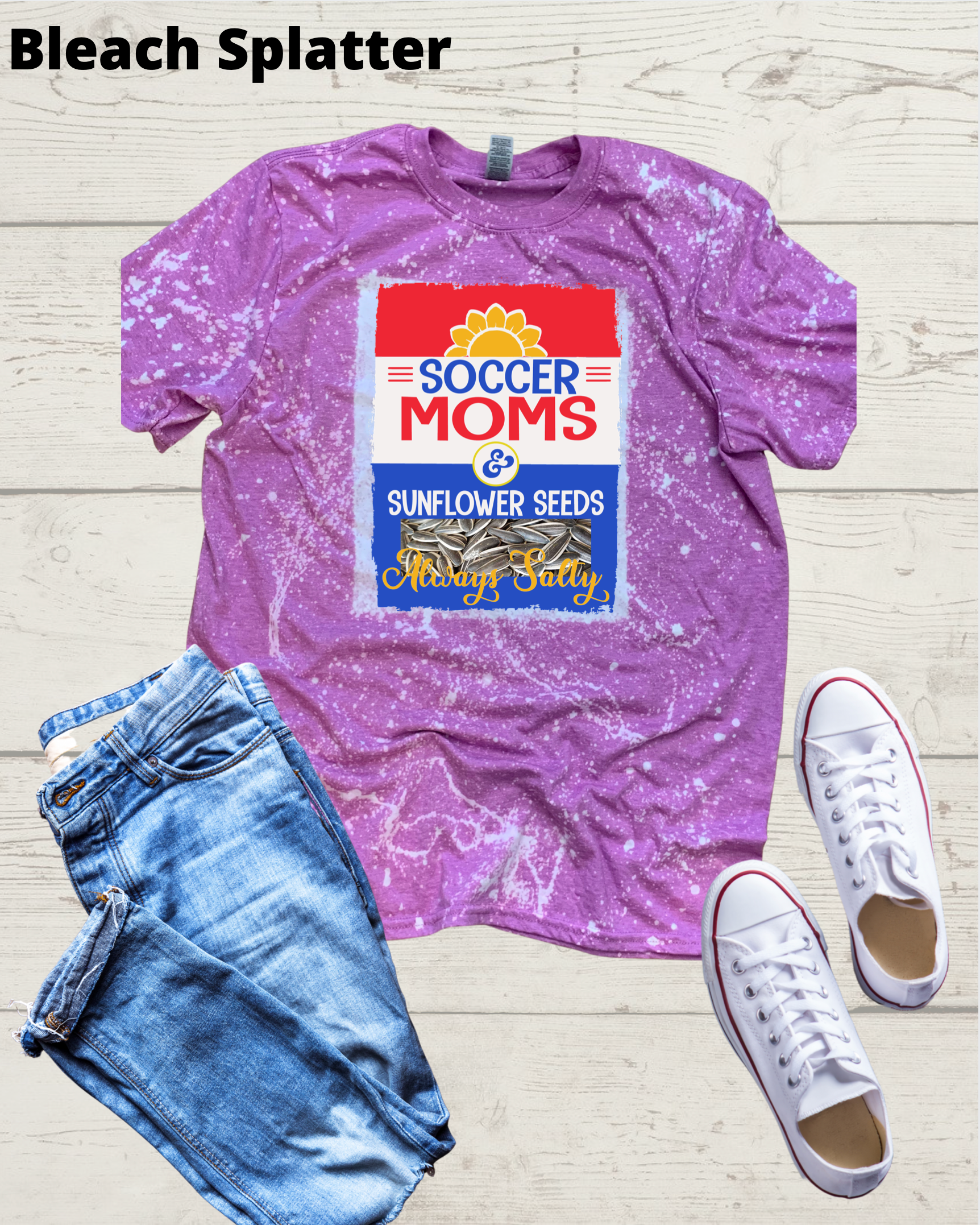 Adult Bleached Splatter Short Sleeve Shirts- Sports Shirts