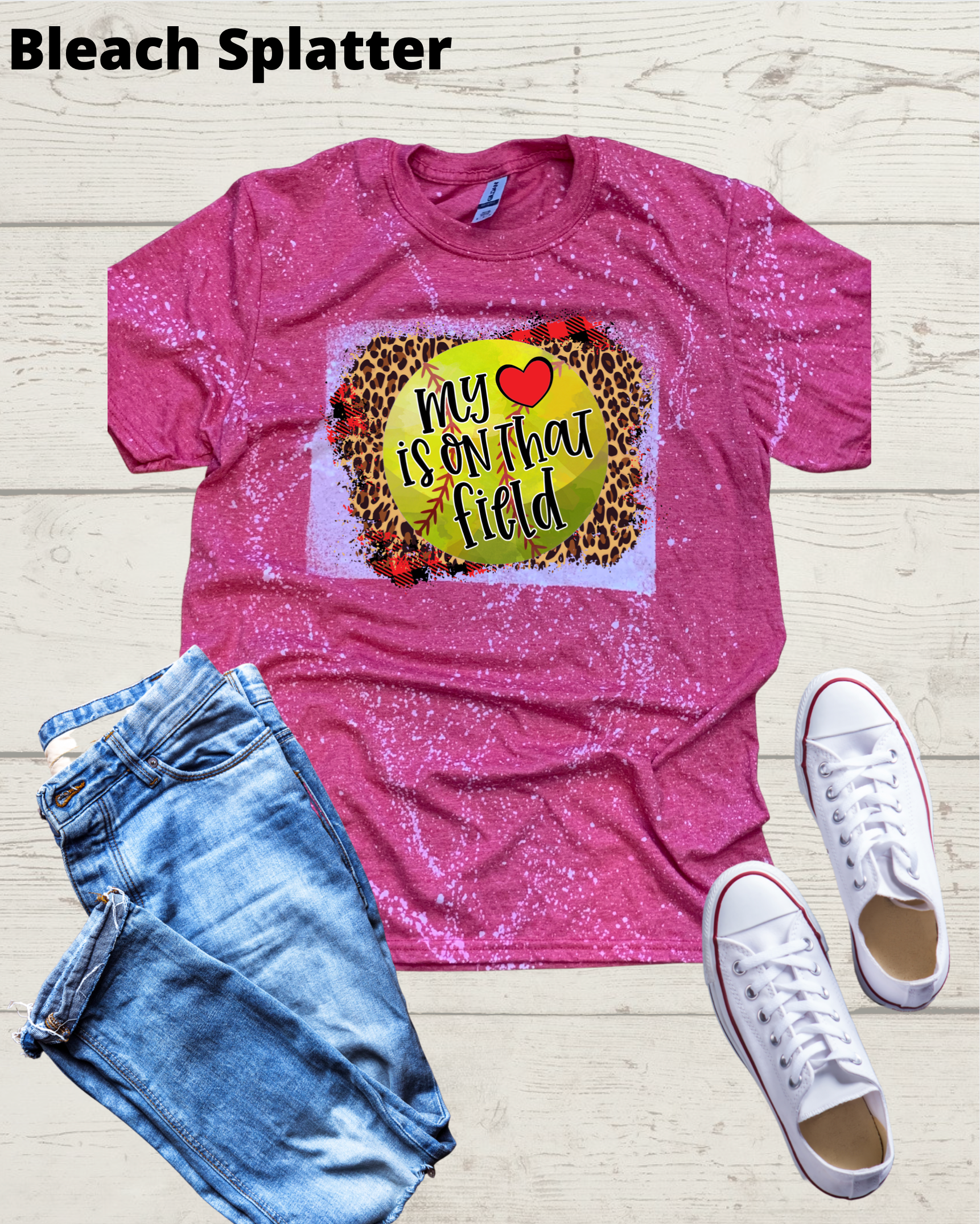 Adult Bleached Splatter Short Sleeve Shirts- Sports Shirts