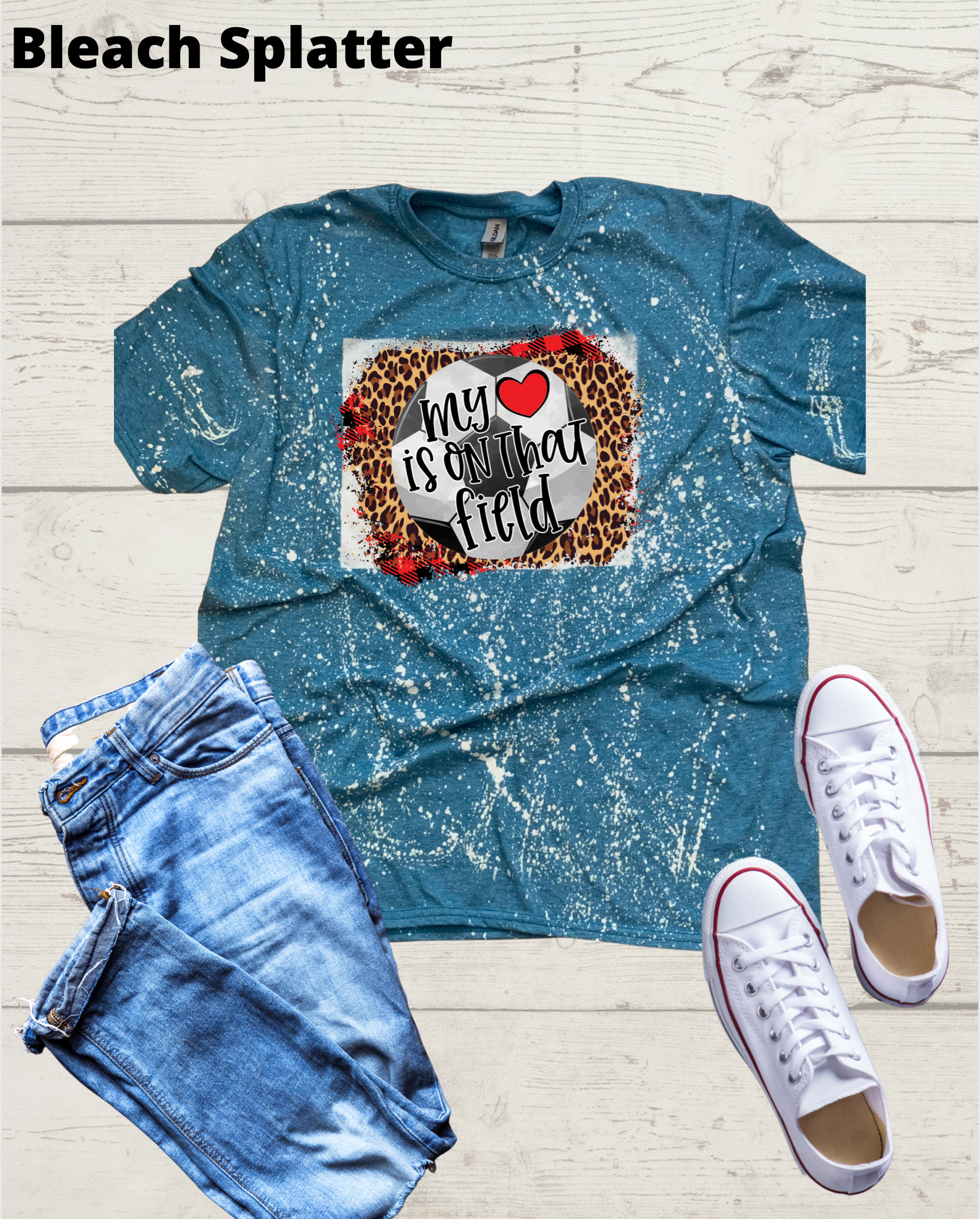 Adult Bleached Splatter Short Sleeve Shirts- Sports Shirts