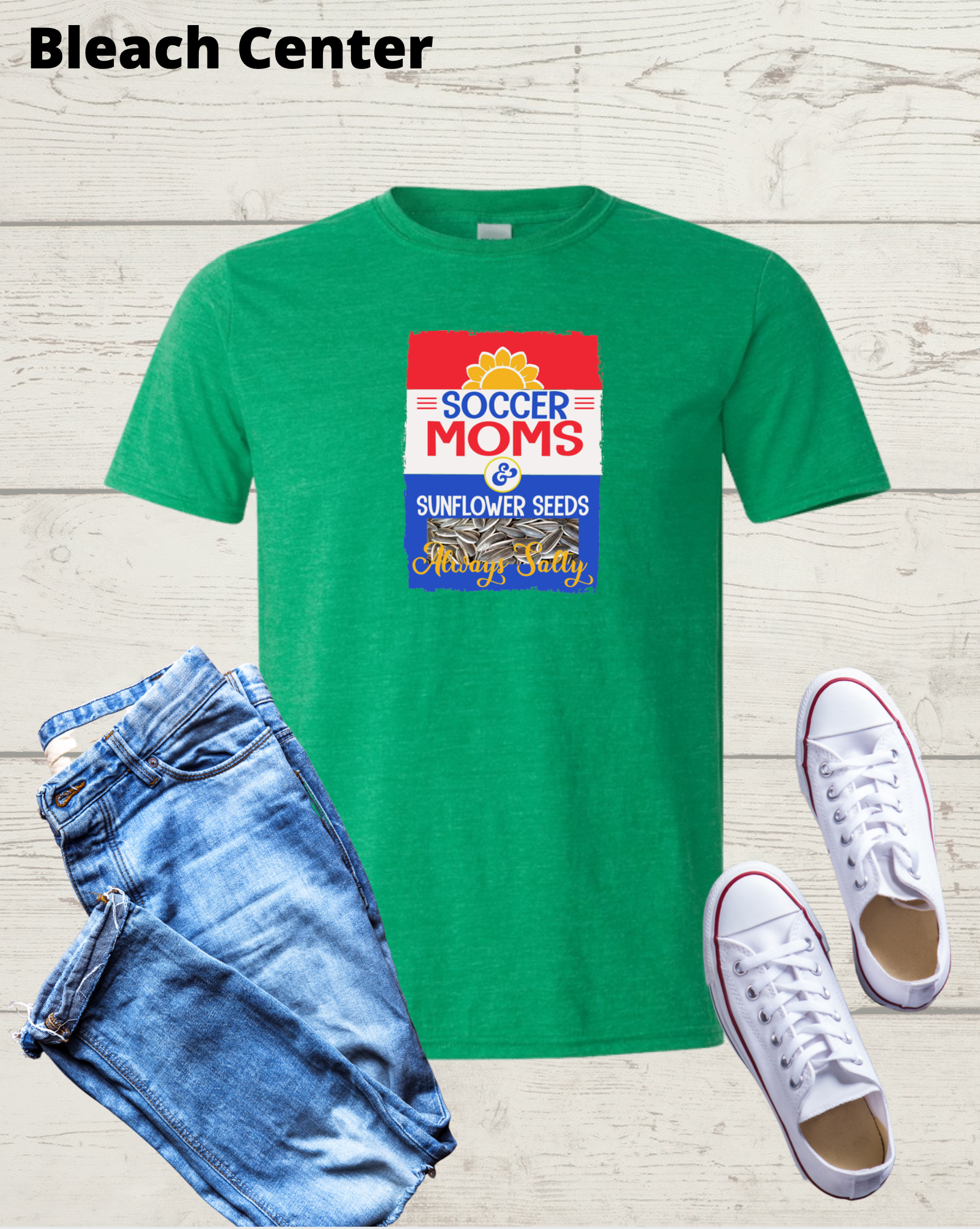 Adult Bleached Center Short Sleeve Shirts- Sports Shirts