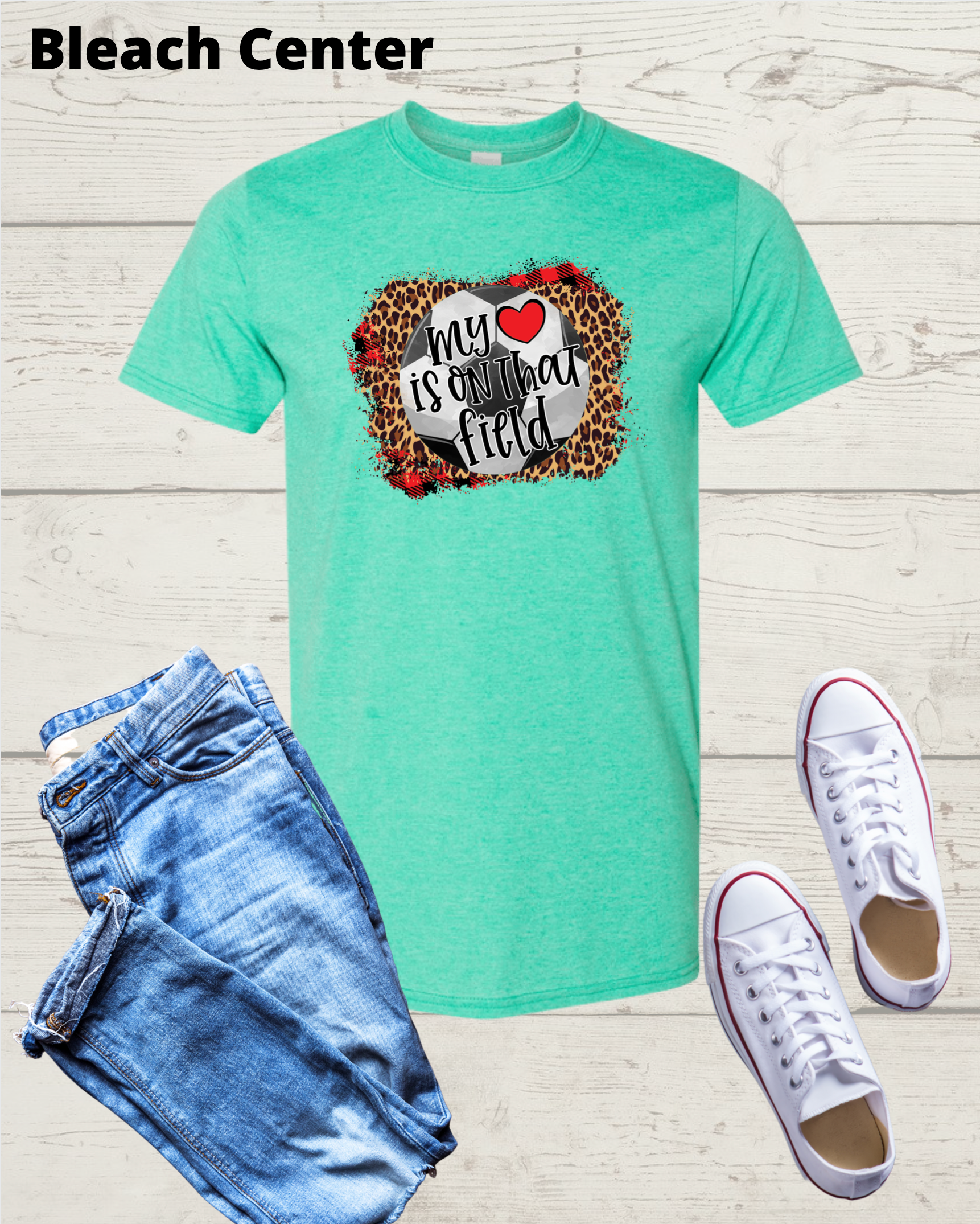 Adult Bleached Center Short Sleeve Shirts- Sports Shirts